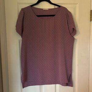 Purple Boxy Cap Sleeve Blouse
